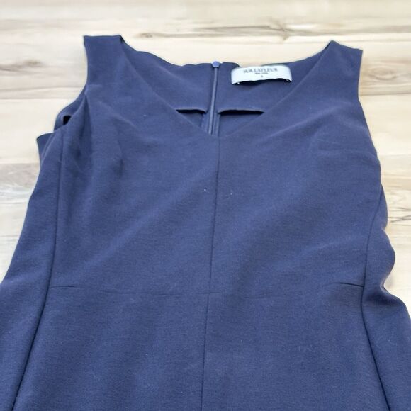 MM LaFleur Women 4 The Rachel Dress V Neck Sleeveless Navy Blue - Picture 4 of 10